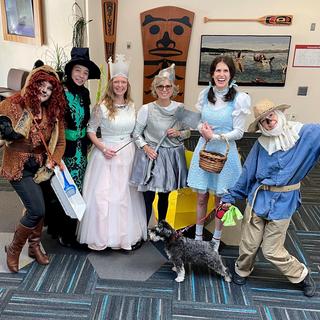 People dressed up as characters from the Wizard of Oz