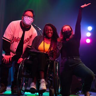 Three performers posing during VIU's Got Talent