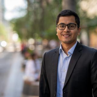 Portrait shot of Sanipan Debnath, a VIU MBA alum