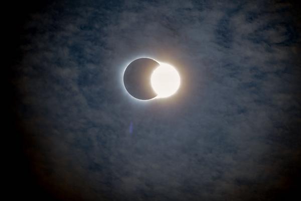 “Diamond Ring” marks the end of totality as the Sun begins to peek out from behind the Moon