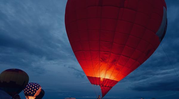 Hot air balloons on a night sky