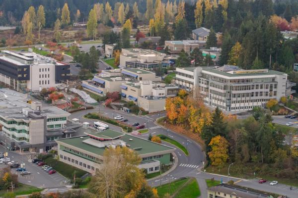 Aerial view of VIU's Nanaimo campus